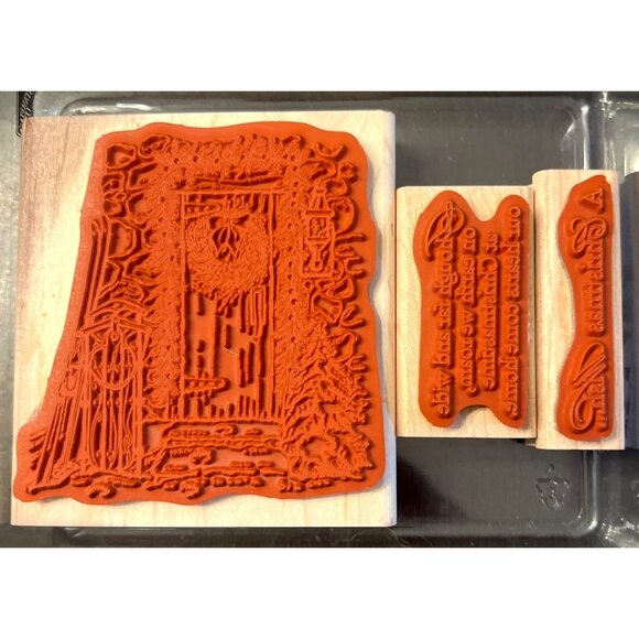 Stampin Up! HOME FOR CHRISTMAS Wood-Mounted Rubber Stamp Set - Picture 3 of 4